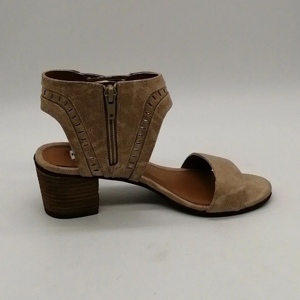Not Rated Shoes‎ Womens Vienna Ankle Boot Sandal Cream Side Zip Block Heel 6 NEW
